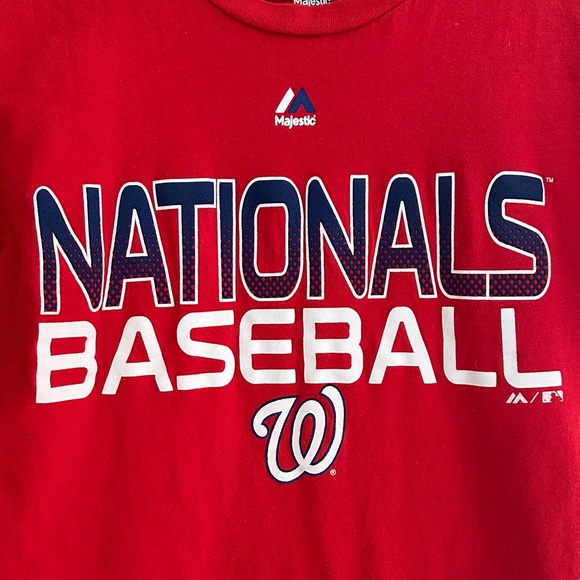 Majestic Red Nationals Baseball Men’s Small Tee EUC - Picture 3 of 6